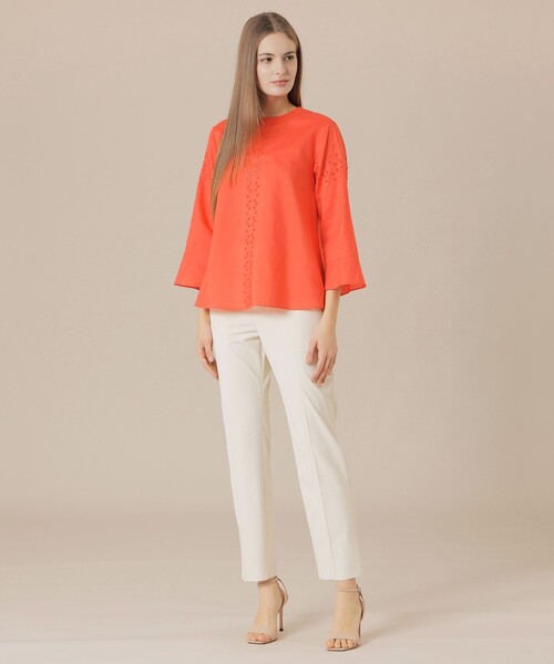 MACKINTOSH LONDON（マッキントッシュ ロンドン）の「コットンラミーエンブロイダリーブラウス（シャツ/ブラウス・レディース・オフホワイト/オレンジ/ベージュ系その他/ブラック・38/40）」の9枚目の写真