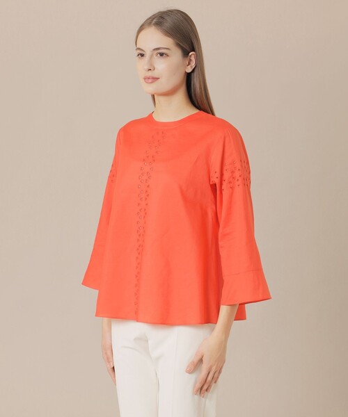 MACKINTOSH LONDON（マッキントッシュ ロンドン）の「コットンラミーエンブロイダリーブラウス（シャツ/ブラウス・レディース・オフホワイト/オレンジ/ベージュ系その他/ブラック・38/40）」の7枚目の写真