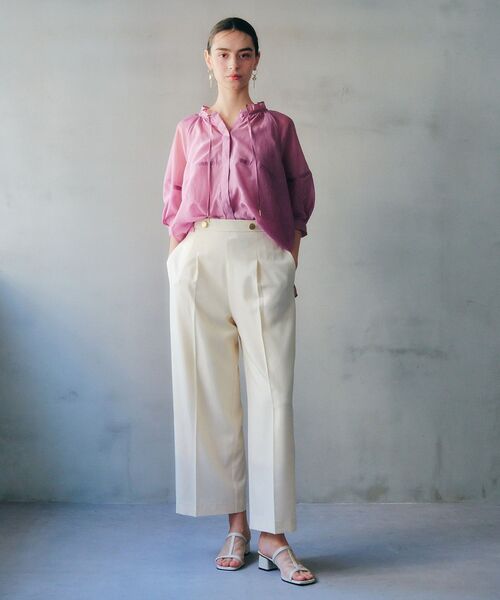 YECCA VECCA（イェッカヴェッカ）の「バルーンスリーブシアーシャツ（シャツ/ブラウス・レディース・ブラック/オフホワイト/ピンク・FREE）」の21枚目の写真