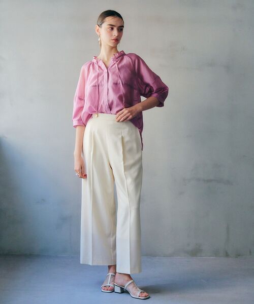 YECCA VECCA（イェッカヴェッカ）の「バルーンスリーブシアーシャツ（シャツ/ブラウス・レディース・ブラック/オフホワイト/ピンク・FREE）」の22枚目の写真