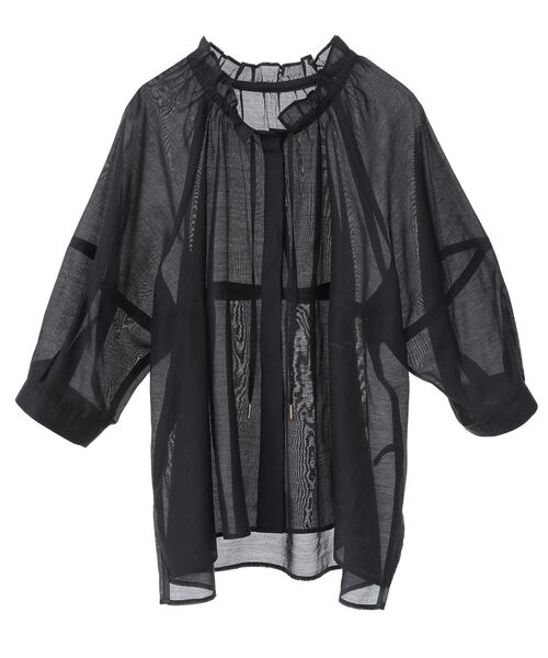 YECCA VECCA（イェッカヴェッカ）の「バルーンスリーブシアーシャツ（シャツ/ブラウス・レディース・ブラック/オフホワイト/ピンク・FREE）」の10枚目の写真