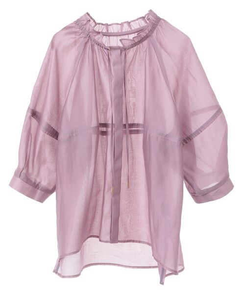 YECCA VECCA（イェッカヴェッカ）の「バルーンスリーブシアーシャツ（シャツ/ブラウス・レディース・ブラック/オフホワイト/ピンク・FREE）」の11枚目の写真