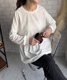 Dewlily（デューリリー）の「ふんわり広がる裾で気になる体型も綺麗にカバー！ドッキングプルオーバー（チュニック）」