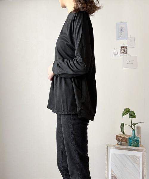ANN DEMEULMEESTER チュニック レディース 大人 上品 パールやビジュー輝くドルマンニット