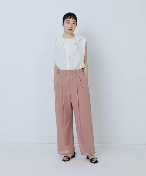 LOISIR（ロワズィール）の「【MTサイズ有り】コットンレイヤードパンツ（その他パンツ・レディース・ピンク/ネイビー・M/MT）」の4枚目の写真