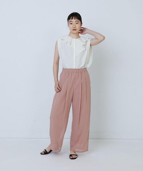 LOISIR（ロワズィール）の「【MTサイズ有り】コットンレイヤードパンツ（その他パンツ・レディース・ピンク/ネイビー・M/MT）」の5枚目の写真