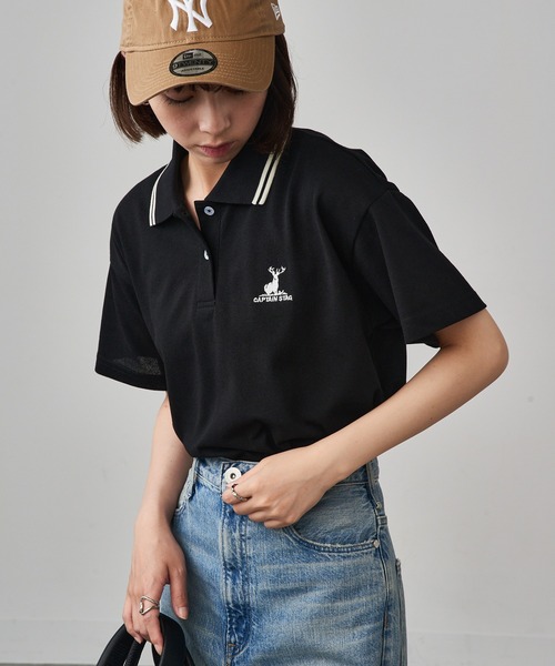 CAPTAIN STAG(キャプテンスタッグ)の「【CAPTAIN STAG】8051468 TC鹿の子衿ラインワンポイントポロシャツ(ポロシャツ・レディース・ブラック/ホワイト/ネイビー・LL/M/L)」の17枚目の写真