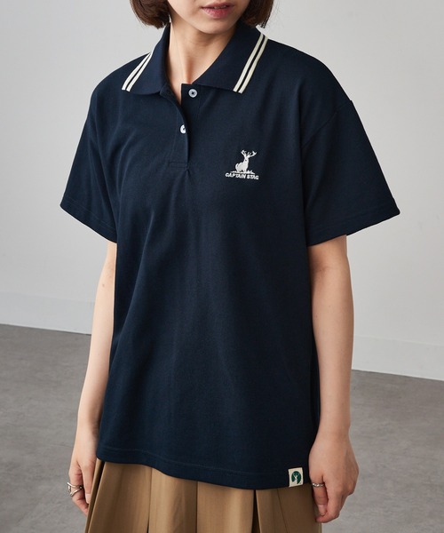 CAPTAIN STAG(キャプテンスタッグ)の「【CAPTAIN STAG】8051468 TC鹿の子衿ラインワンポイントポロシャツ(ポロシャツ・レディース・ブラック/ホワイト/ネイビー・LL/M/L)」の22枚目の写真