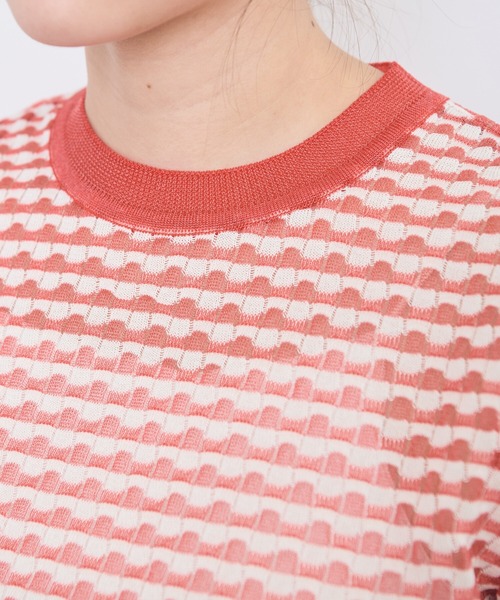 AMBIDEX（アンビデックス）の「タックボーダー コンパクトプルオーバー（ニット/セーター・レディース・ネイビー/レッド・FREE）」の9枚目の写真