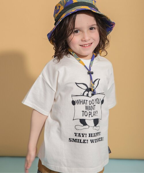 BREEZE(ブリーズ)の「【ジュニア対応】POPグラフィック半袖Tシャツ(Tシャツ/カットソー・キッズ・サーモンピンク/グリーン/ミント/イエロー/チャコール/オフホワイト/ブルー/グレー・90/100/80/110/120/150/130/140)」の2枚目の写真