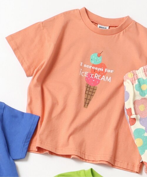 BREEZE(ブリーズ)の「【ジュニア対応】POPグラフィック半袖Tシャツ(Tシャツ/カットソー・キッズ・サーモンピンク/グリーン/ミント/イエロー/チャコール/オフホワイト/ブルー/グレー・90/100/80/110/120/150/130/140)」の8枚目の写真