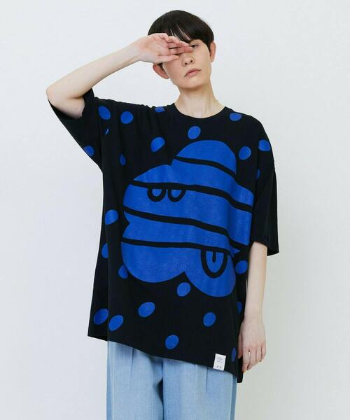 FRAPBOIS（フラボア）の「マークドットT（Tシャツ/カットソー・レディース・ブラック/ホワイト/エンジ・1）」の2枚目の写真