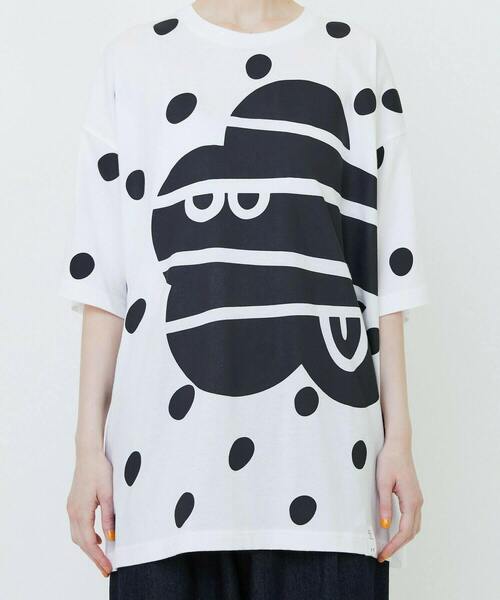 FRAPBOIS（フラボア）の「マークドットT（Tシャツ/カットソー・レディース・ブラック/ホワイト/エンジ・1）」の6枚目の写真