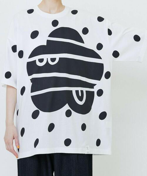 FRAPBOIS（フラボア）の「マークドットT（Tシャツ/カットソー・レディース・ブラック/ホワイト/エンジ・1）」の7枚目の写真
