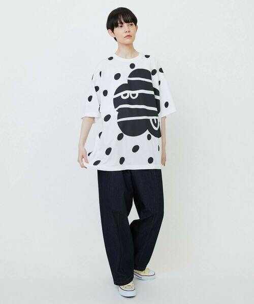 FRAPBOIS（フラボア）の「マークドットT（Tシャツ/カットソー・レディース・ブラック/ホワイト/エンジ・1）」の8枚目の写真