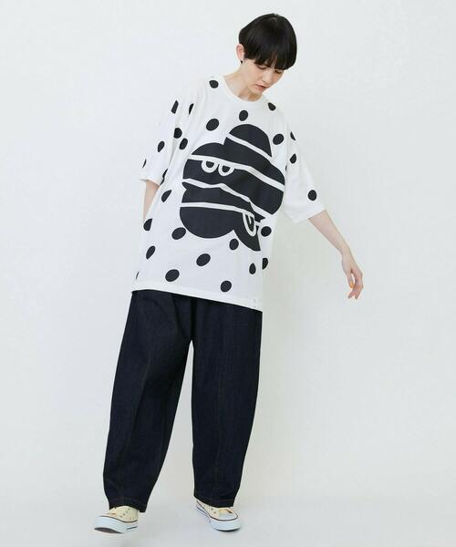 FRAPBOIS（フラボア）の「マークドットT（Tシャツ/カットソー・レディース・ブラック/ホワイト/エンジ・1）」の9枚目の写真
