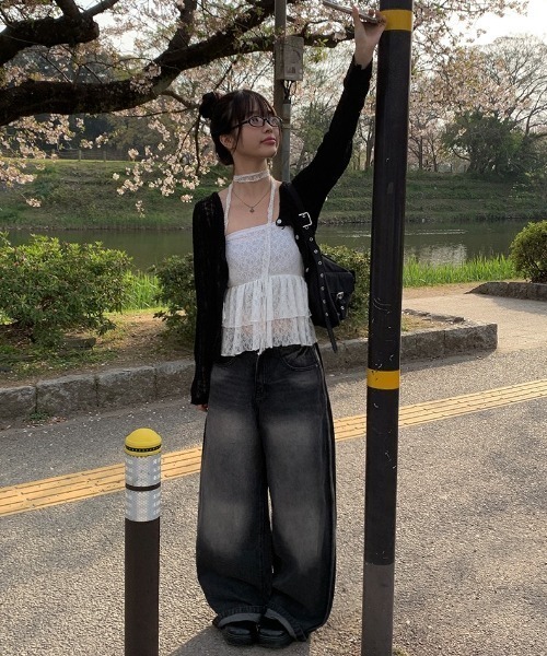 anyonemore（エニワンモア）の「サマーラウンドネック長袖カーディガン（カーディガン/ボレロ・レディース・ブラック・FREE）」の13枚目の写真