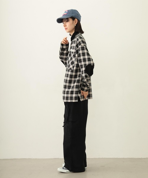 MILKFED.（ミルクフェド）の「HEART ELBOW PATCH PLAID SHIRT（シャツ/ブラウス・レディース・ブラック/ライトピンク/ネイビー・ONE SIZE）」の15枚目の写真