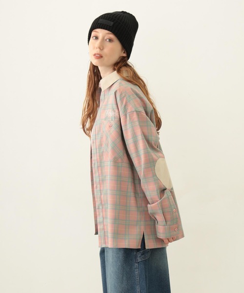MILKFED.（ミルクフェド）の「HEART ELBOW PATCH PLAID SHIRT（シャツ/ブラウス・レディース・ブラック/ライトピンク/ネイビー・ONE SIZE）」の20枚目の写真