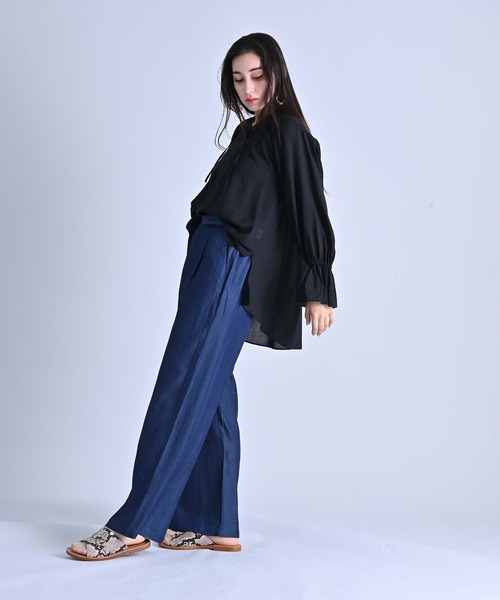 Anside(アンサイド)の「シアーローンボリュームスリーブブラウス(シャツ/ブラウス・レディース・ピンク/クリーム/ブラック・M)」の6枚目の写真