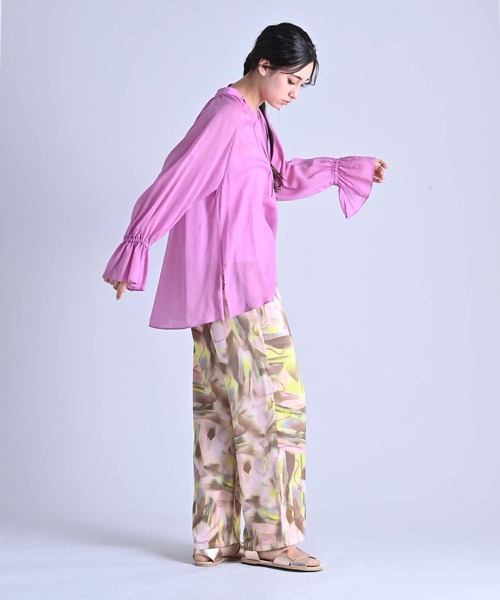 Anside(アンサイド)の「シアーローンボリュームスリーブブラウス(シャツ/ブラウス・レディース・ピンク/クリーム/ブラック・M)」の15枚目の写真