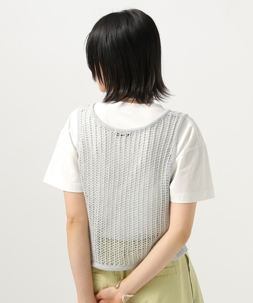 BAYFLOW（ベイフロー）の「[レイヤードに]メッシュラメニットベスト（ベスト・レディース・ライトグレー/シルバーグレー/ブラック・FREE）」の7枚目の写真