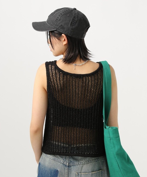 BAYFLOW（ベイフロー）の「[レイヤードに]メッシュラメニットベスト（ベスト・レディース・ライトグレー/シルバーグレー/ブラック・FREE）」の4枚目の写真