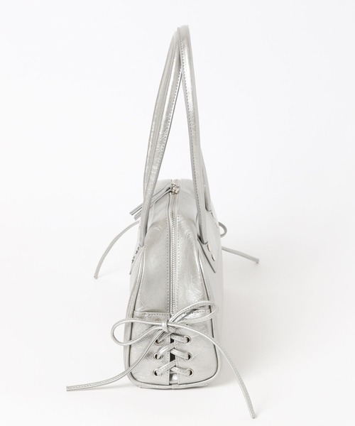 PAGEBOY（ページボーイ）の「レースアップボストンBAG（ショルダーバッグ・レディース・シルバー/ブラック・FREE）」の5枚目の写真
