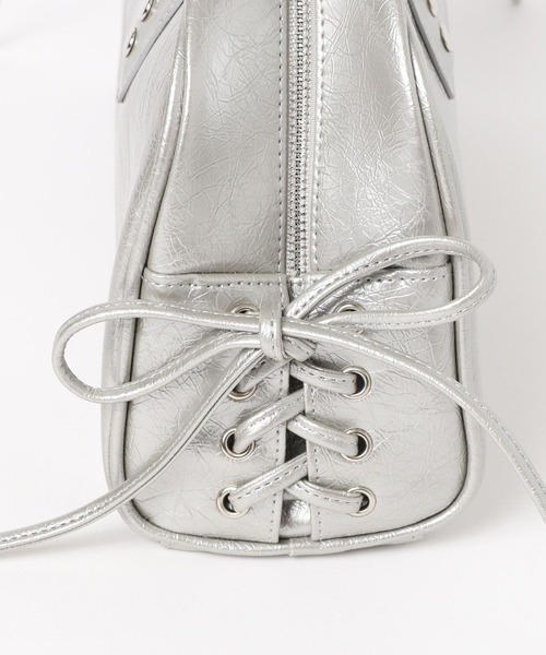 PAGEBOY（ページボーイ）の「レースアップボストンBAG（ショルダーバッグ・レディース・シルバー/ブラック・FREE）」の4枚目の写真
