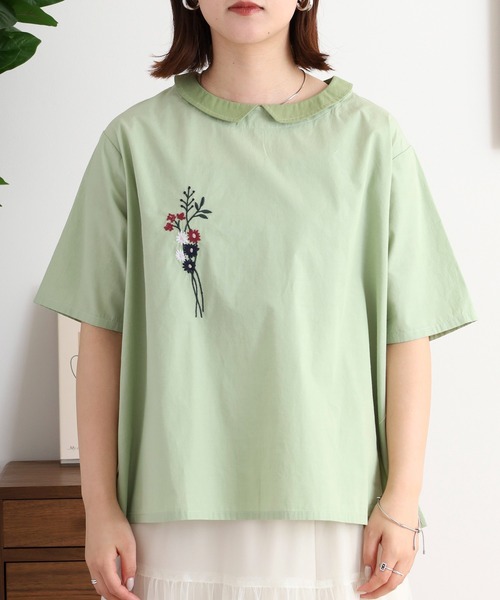 Emago(イマゴ)の「EMAGO 花刺繍ブラウス(シャツ/ブラウス・レディース・ホワイト/オリーブ/ブラック・FREE)」の19枚目の写真