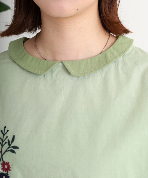 Emago(イマゴ)の「EMAGO 花刺繍ブラウス(シャツ/ブラウス・レディース・ホワイト/オリーブ/ブラック・FREE)」の16枚目の写真