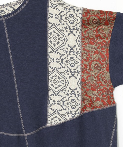 チャイハネ(チャイハネ)の「【チャイハネ】カジナMEN'Sパッチワークトップス(Tシャツ/カットソー・メンズ・ネイビー/パープル/イエロー/ホワイト/ブラック・FREE)」の14枚目の写真