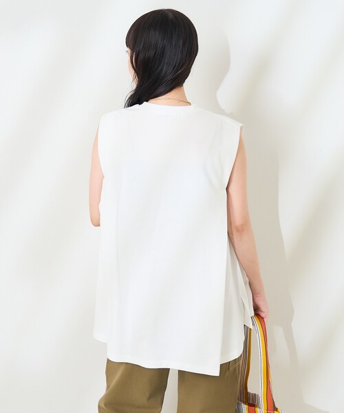 FREAK'S STORE(フリークスストア)の「<UVカット/接触冷感>COOLPASS ショルダータックフレンチスリーブ フレアTシャツ/クールパス(Tシャツ/カットソー・レディース・オフホワイト/その他13/ピンク/キャメル/ブラック・フリ-)」の13枚目の写真