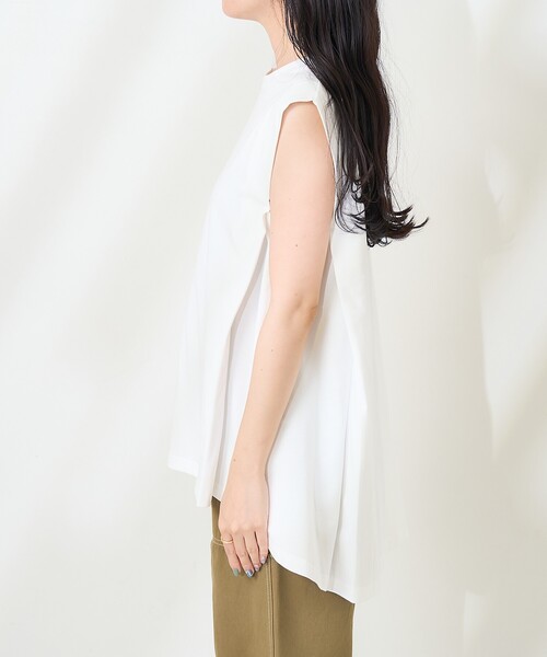 FREAK'S STORE(フリークスストア)の「<UVカット/接触冷感>COOLPASS ショルダータックフレンチスリーブ フレアTシャツ/クールパス(Tシャツ/カットソー・レディース・オフホワイト/その他13/ピンク/キャメル/ブラック・フリ-)」の15枚目の写真