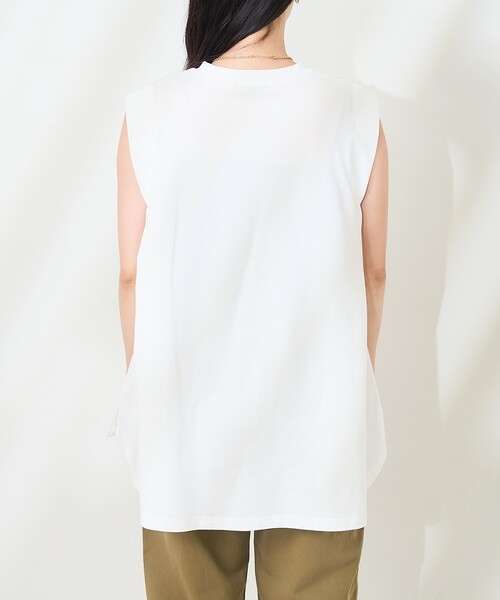 FREAK'S STORE(フリークスストア)の「<UVカット/接触冷感>COOLPASS ショルダータックフレンチスリーブ フレアTシャツ/クールパス(Tシャツ/カットソー・レディース・オフホワイト/その他13/ピンク/キャメル/ブラック・フリ-)」の16枚目の写真