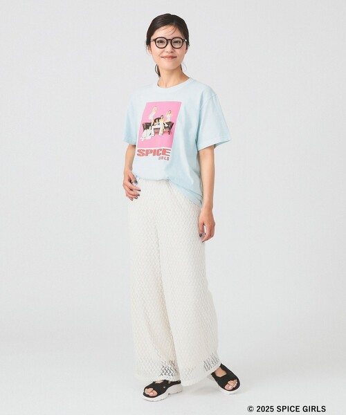 Ray BEAMS（レイビームス）の「箔プリント レース イージー パンツ（その他パンツ・レディース・オフホワイト/ブラック・ONE SIZE）」の4枚目の写真