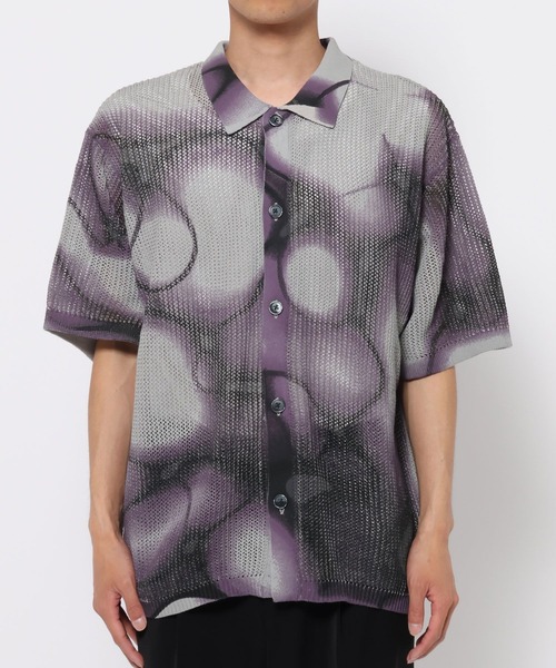 HARE（ハレ）の「マーブルメッシュニットシャツ(HARE)（ニット/セーター・メンズ・グレー/ブラック・FREE）」の12枚目の写真