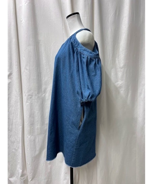 PROVOKE （プロヴォーク）の「DENIM DROPSHOULDER MINI DRESS（チューブトップ・レディース・ブルー・FREE）」の3枚目の写真