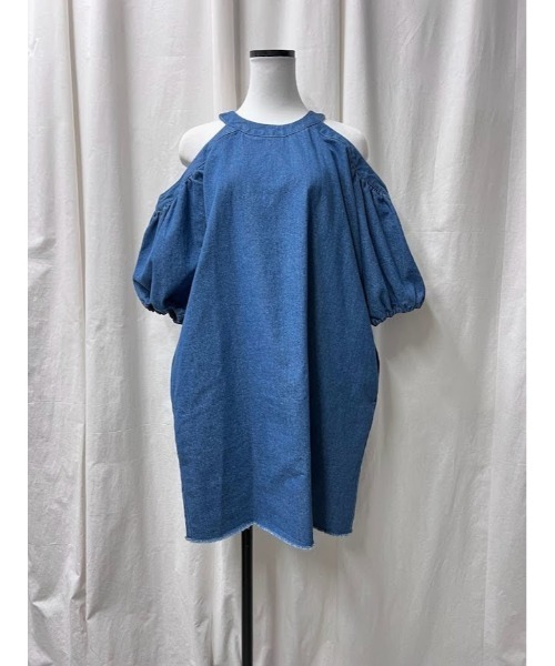PROVOKE （プロヴォーク）の「DENIM DROPSHOULDER MINI DRESS（チューブトップ・レディース・ブルー・FREE）」の5枚目の写真