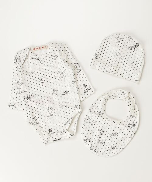 セール】MARNI(マルニ)baby ロンパーススタイキャップ3点セット