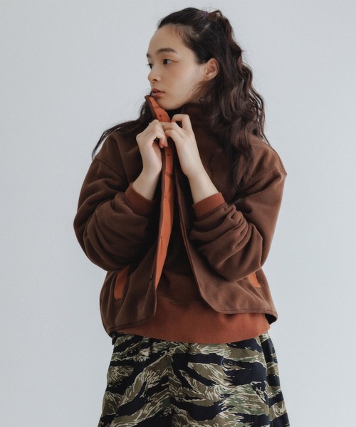 プリーツプリーズ　ミディアム丈の上着　新品 D.M.G / ディーエムジー] 両面起毛フリース ジャケット（その他