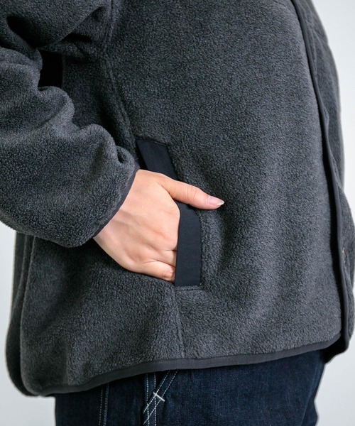 D.M.G.（ドミンゴ）の「[D.M.G / ディーエムジー] 両面起毛フリース ジャケット（その他アウター・レディース・ブラウン/ブルー/チャコールグレー・3/2）」の17枚目の写真