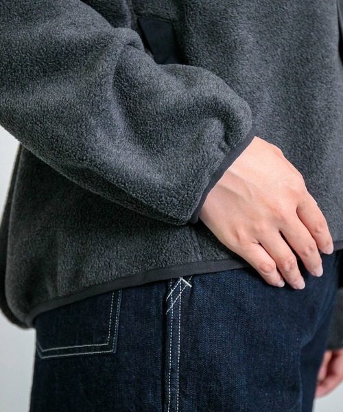 D.M.G.（ドミンゴ）の「[D.M.G / ディーエムジー] 両面起毛フリース ジャケット（その他アウター・レディース・ブラウン/ブルー/チャコールグレー・3/2）」の18枚目の写真