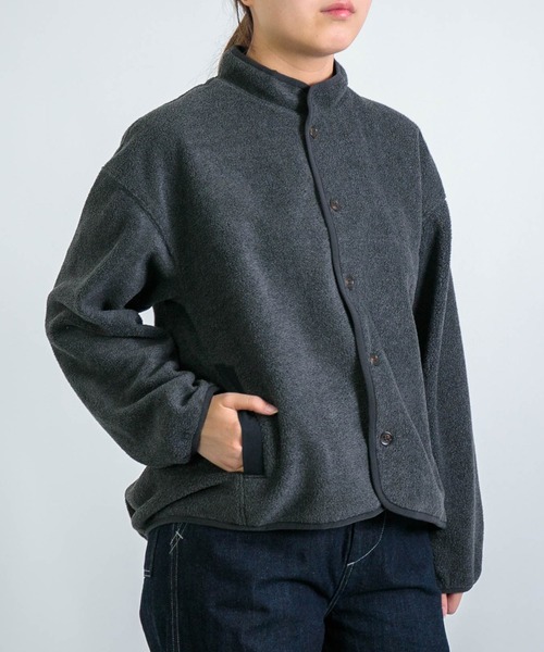 D.M.G.（ドミンゴ）の「[D.M.G / ディーエムジー] 両面起毛フリース ジャケット（その他アウター・レディース・ブラウン/ブルー/チャコールグレー・3/2）」の10枚目の写真