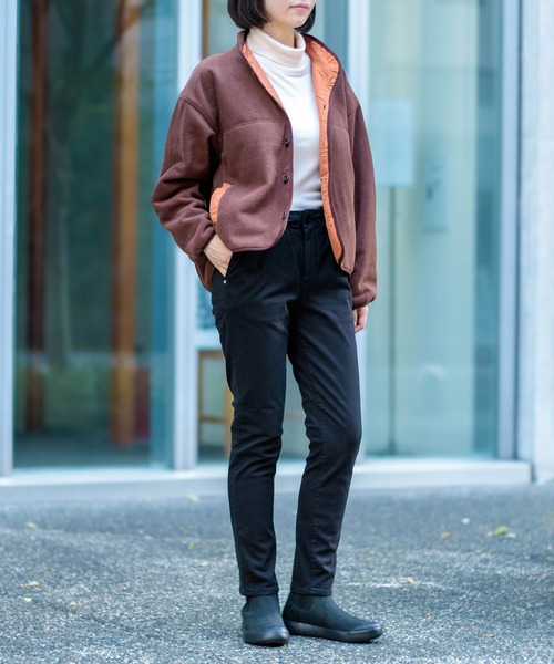 D.M.G.（ドミンゴ）の「[D.M.G / ディーエムジー] 両面起毛フリース ジャケット（その他アウター・レディース・ブラウン/ブルー/チャコールグレー・3/2）」の6枚目の写真