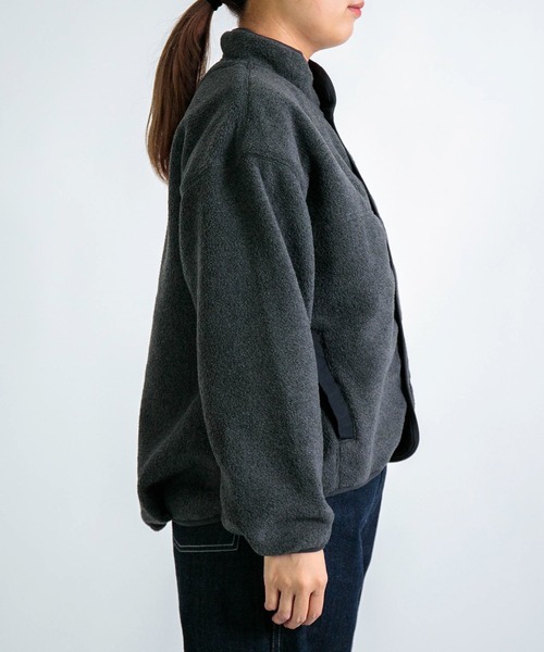 D.M.G.（ドミンゴ）の「[D.M.G / ディーエムジー] 両面起毛フリース ジャケット（その他アウター・レディース・ブラウン/ブルー/チャコールグレー・3/2）」の14枚目の写真