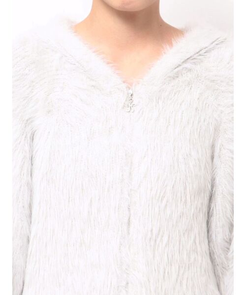 CALNAMUR（カルナムール）の「CATイヤーシャギーフーディー（パーカー・レディース・ピンク/グレー・FREE）」の9枚目の写真