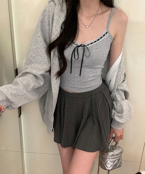 melt the lady レースキャミソール meltthelady グレー melt the lady レースキャミソール meltthelady グレー