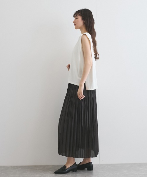 ketty(ケティ)の「【汗染み防止】タックフレンチスリーブトップス≪洗濯機で洗える≫(Tシャツ/カットソー・レディース・ブラック/オフホワイト/ライトグレー・M)」の13枚目の写真