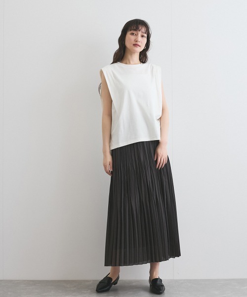 ketty(ケティ)の「【汗染み防止】タックフレンチスリーブトップス≪洗濯機で洗える≫(Tシャツ/カットソー・レディース・ブラック/オフホワイト/ライトグレー・M)」の12枚目の写真